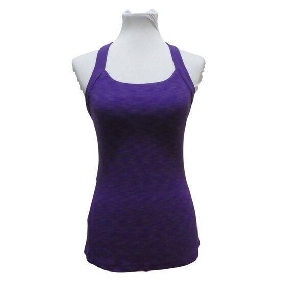 Lucy Purple Space Dye Sleeveless Racerback Atheleisure Workout Tank Top Womens M - Picture 1 of 10